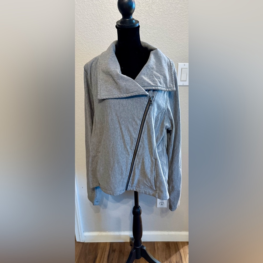 Athleta Heather Gray Zip Jacket